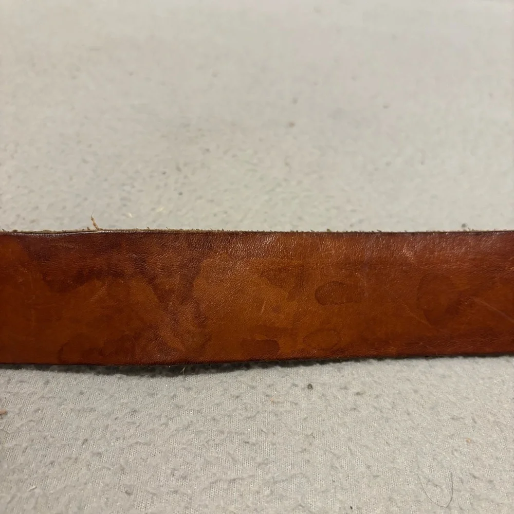 3D Brown Genuine Leather Men’s Belt Size 34 made in USA style 4074